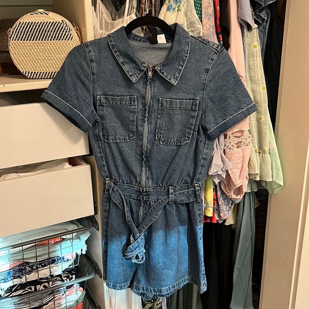Jean romper with belt